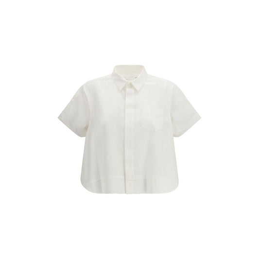 Sacai White Cotton Shortsleeve Shirt