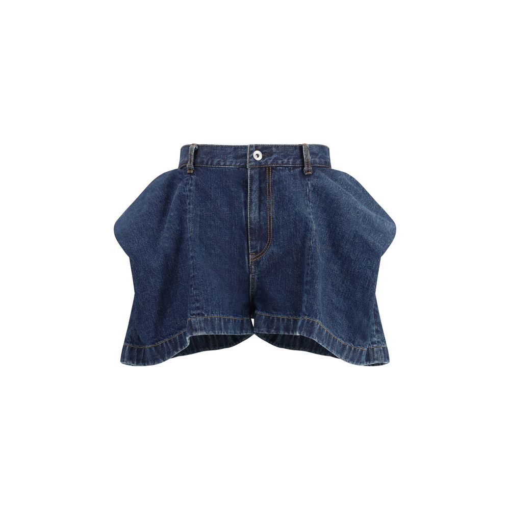 Sacai Blue Cotton Bermuda Shorts