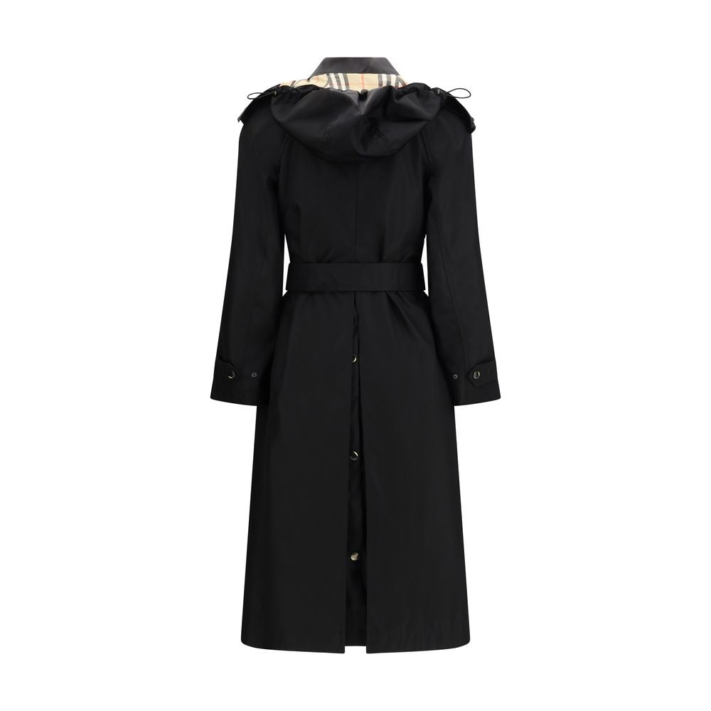 Burberry Black Nylon Trench Coat