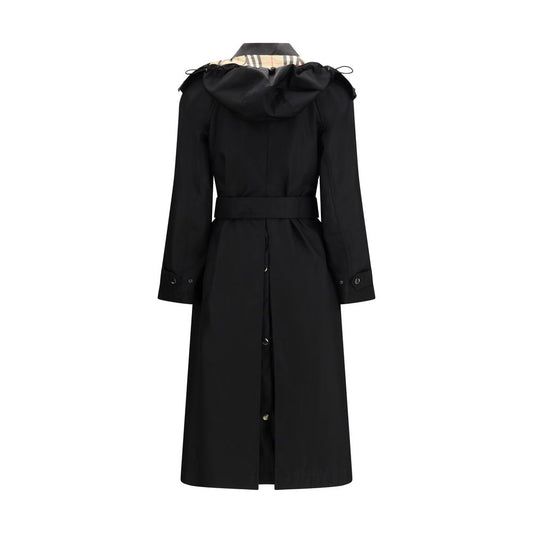 Burberry Black Nylon Trench Coat
