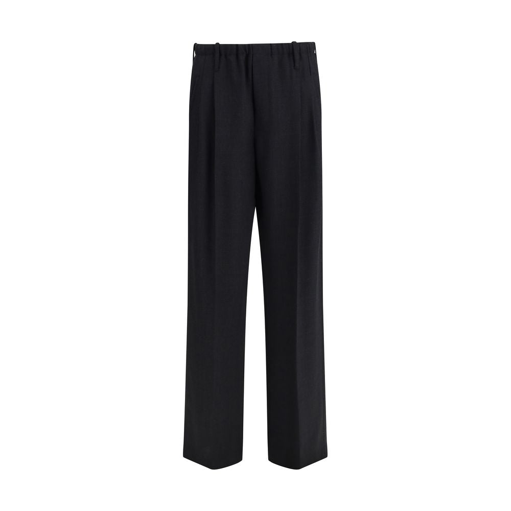 Brunello Cucinelli Black Fleece Wool Casual Pants