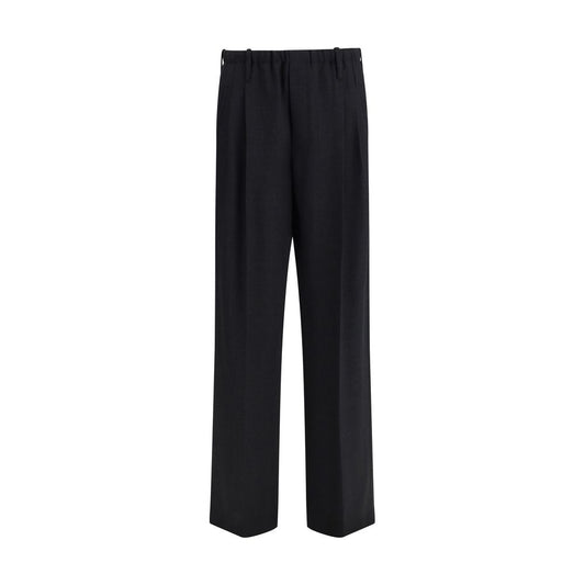 Brunello Cucinelli Black Fleece Wool Casual Pants