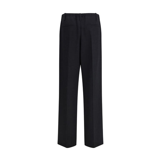 Brunello Cucinelli Black Fleece Wool Casual Pants