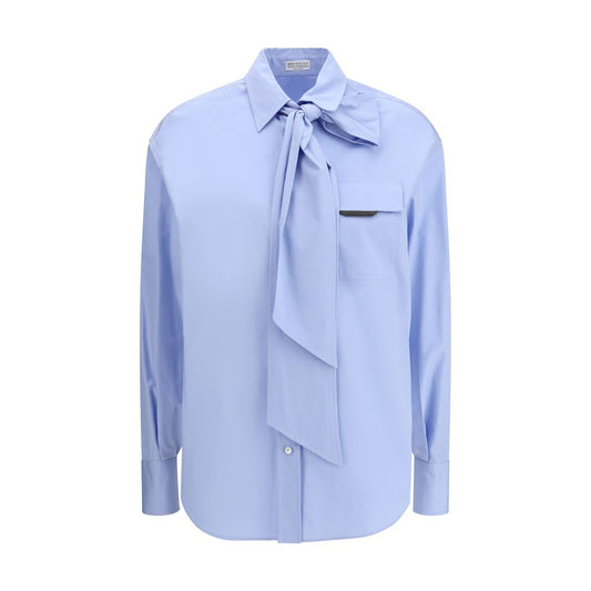 Brunello Cucinelli Blue Cotton Dress Shirt