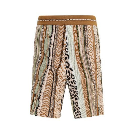 Laneus Multicolor Cotton Bermuda Shorts