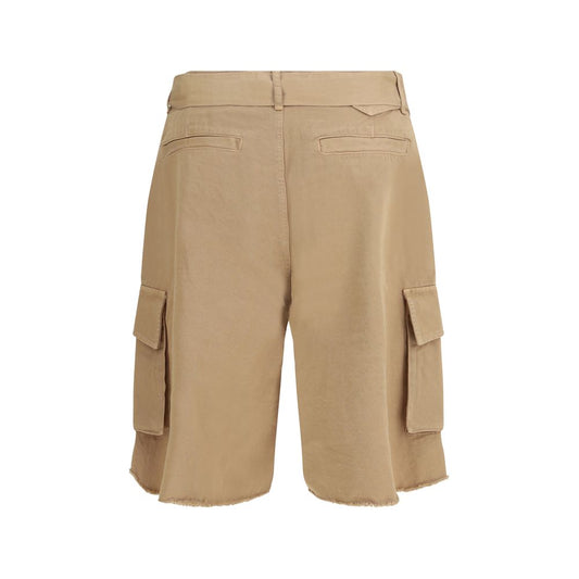 Laneus Beige Cotton Bermuda Shorts