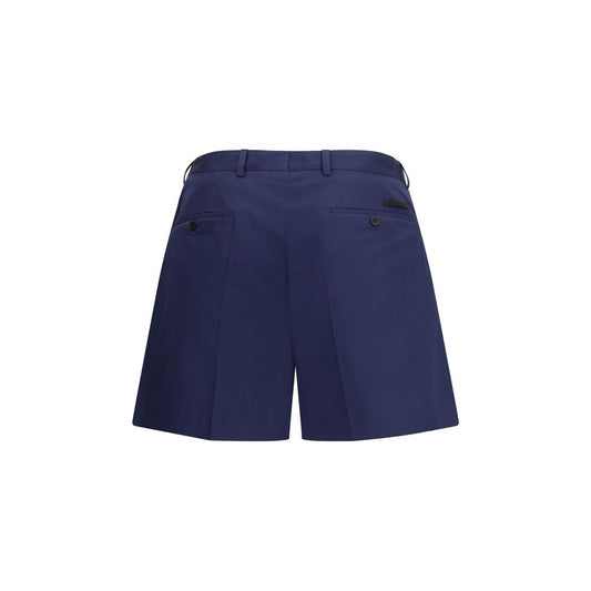 Prada Blue Cotton Bermuda Shorts