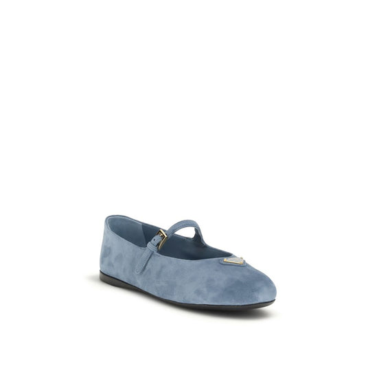 Prada Blue Goatskin Ballet Flats
