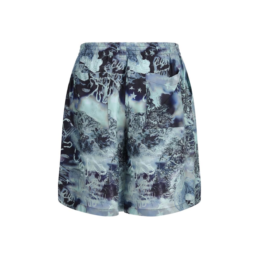 Off-White Multicolor Viscose Bermuda Shorts