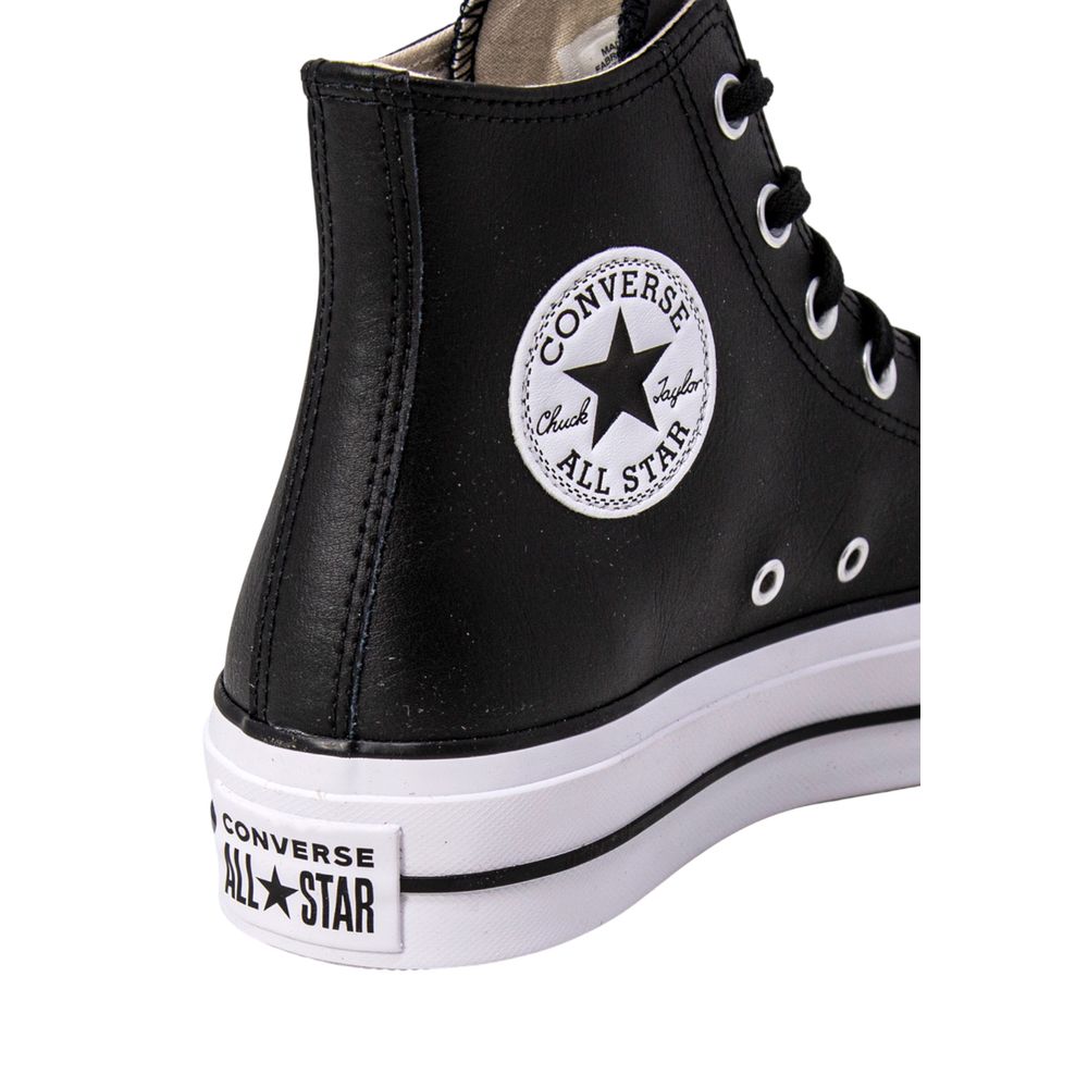 Converse Black Polyethylene Platform Sneakers