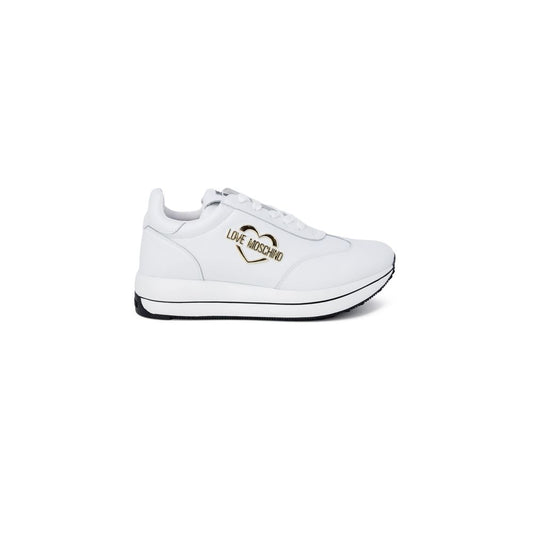 Love Moschino White Leather Low Top Sneakers