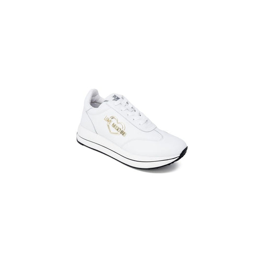 Love Moschino White Leather Low Top Sneakers