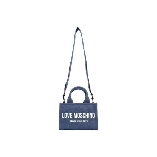 Love Moschino Blue Cotton Handbag
