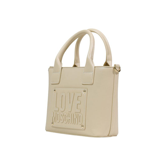 Love Moschino Cream Polyethylene Handbag