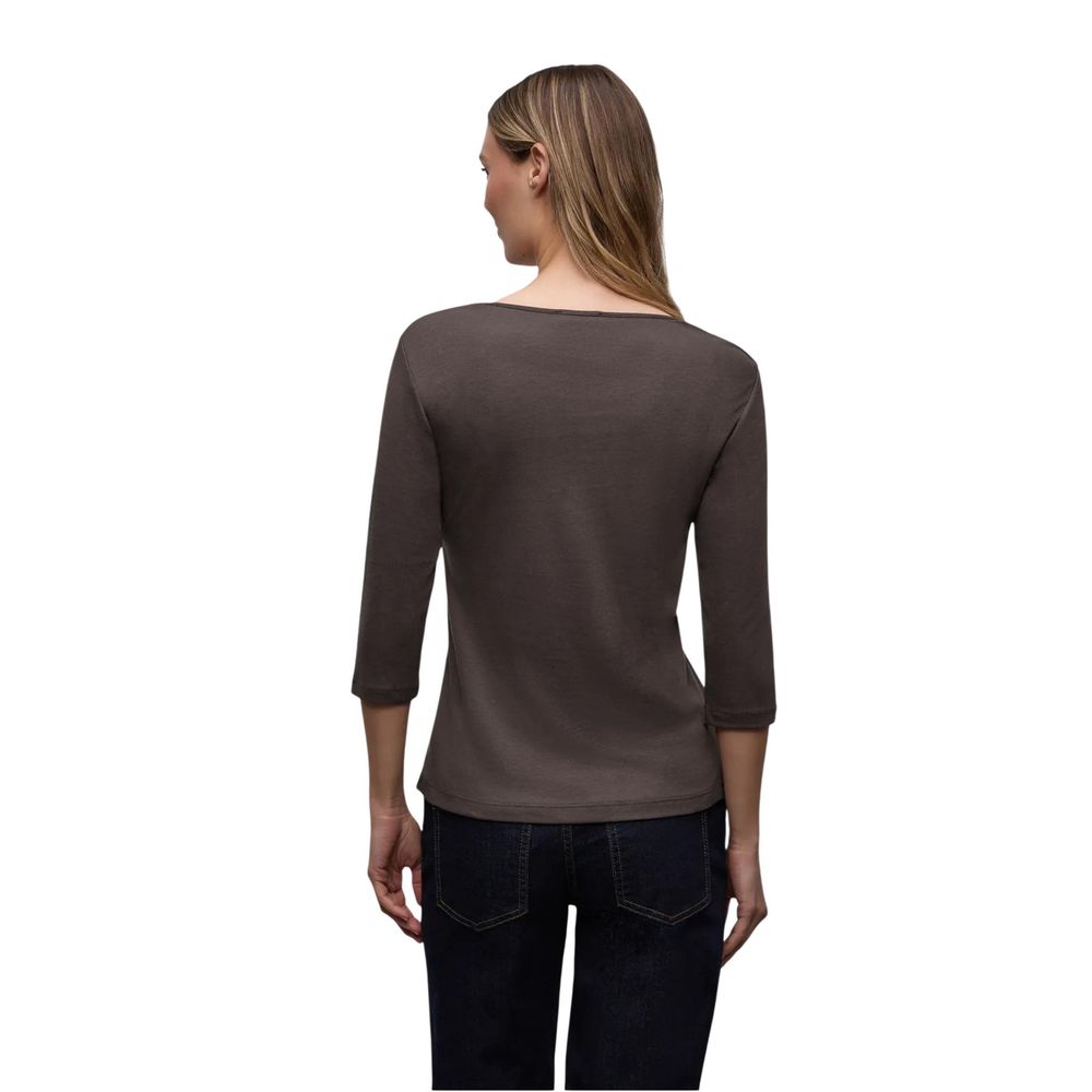 Street One Brown Cotton Long Sleeve T-Shirt