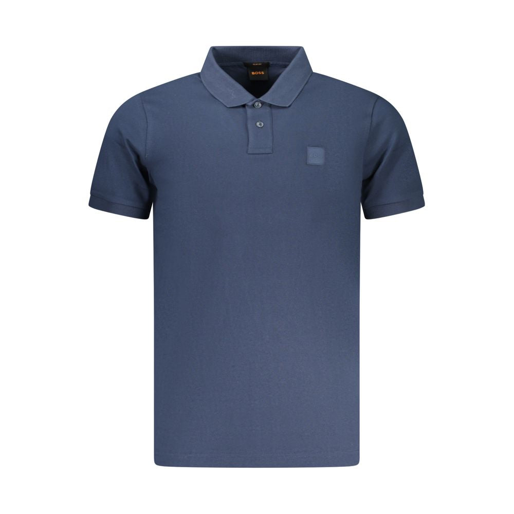 Hugo Boss Blue Cotton Men Polo Shirt