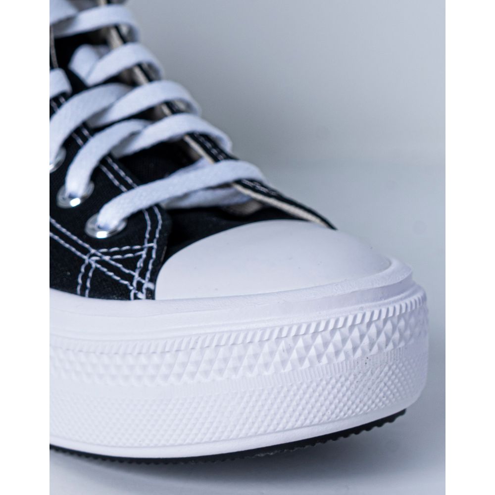 Converse Black Cotton Platform Sneakers