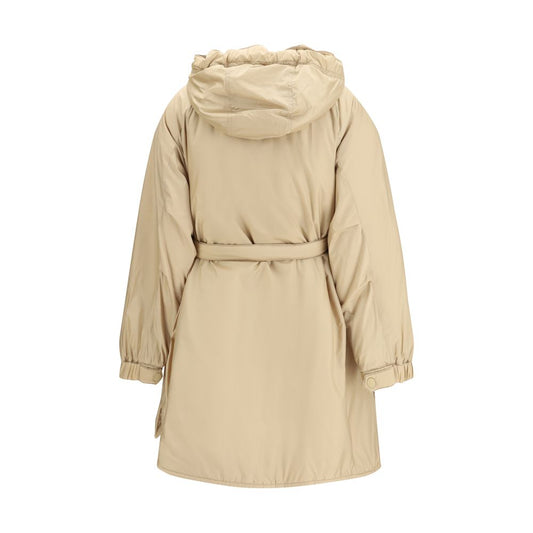 Max Mara Beige Polyester Full-Length Jacket