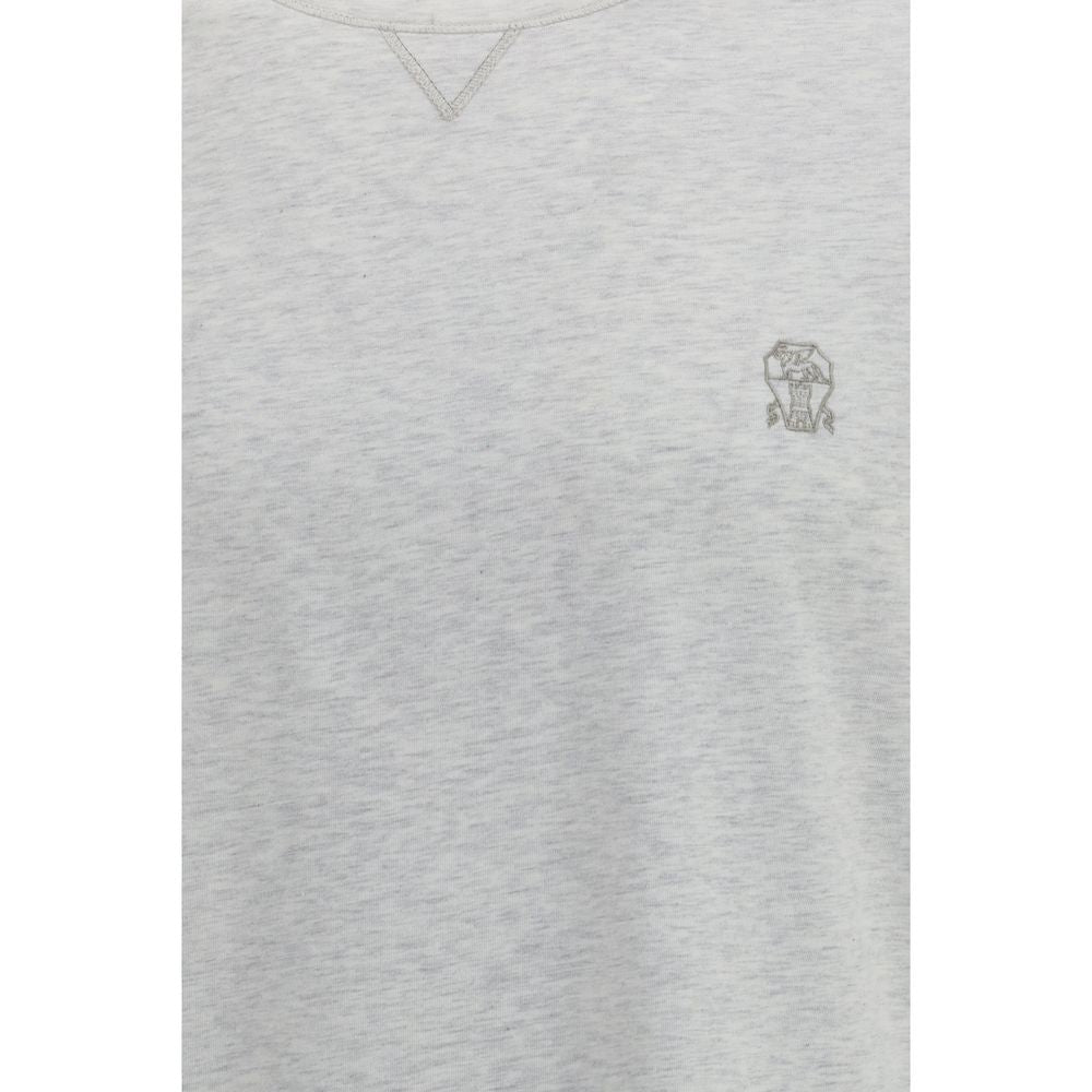 Brunello Cucinelli Gray Cotton T-Shirt