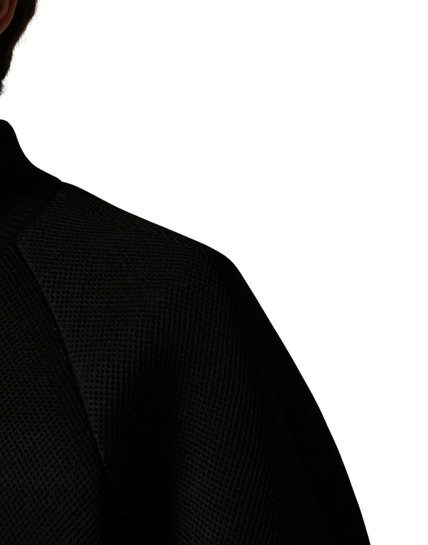 Dolce & Gabbana Men Black Nylon Full Zip Bomber Jacket