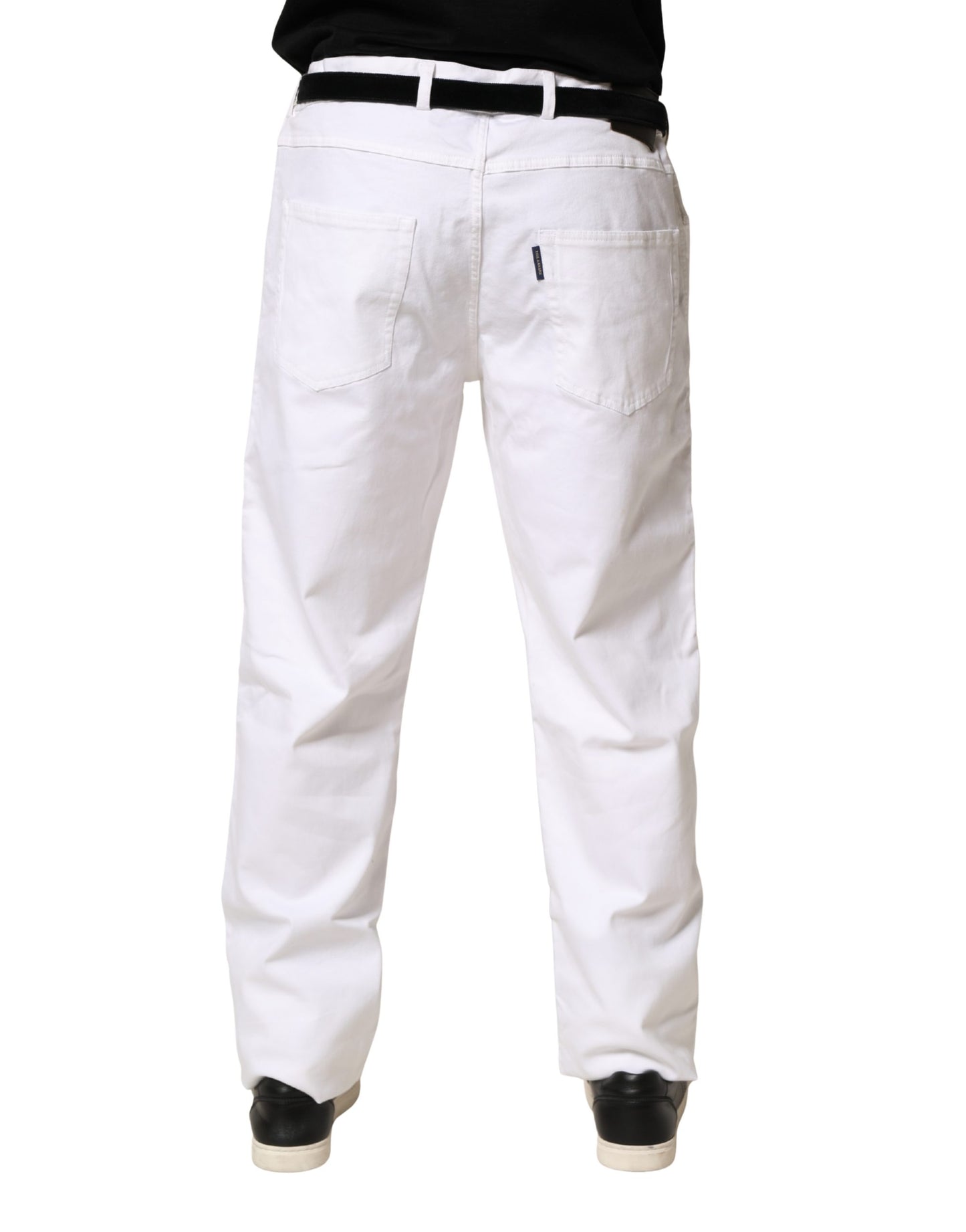 Paul & Shark White Straight Mid Waist Denim Trouser Jeans