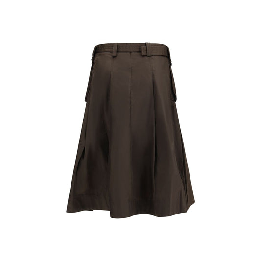 Ganni Brown Recycled Polyamide Long Skirt