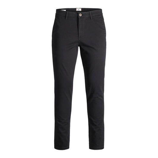 Jack Jones Black Cotton Casual Pants