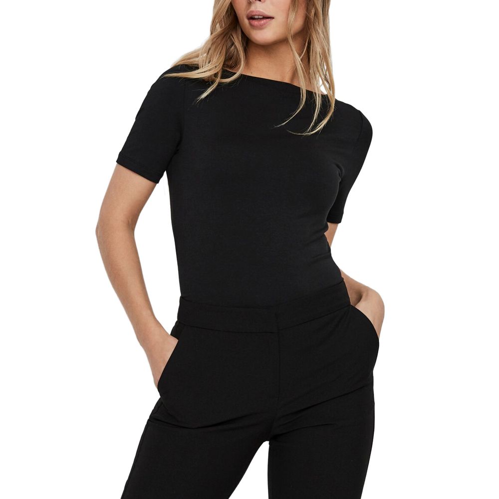 Vero Moda Black Viscose T-Shirt