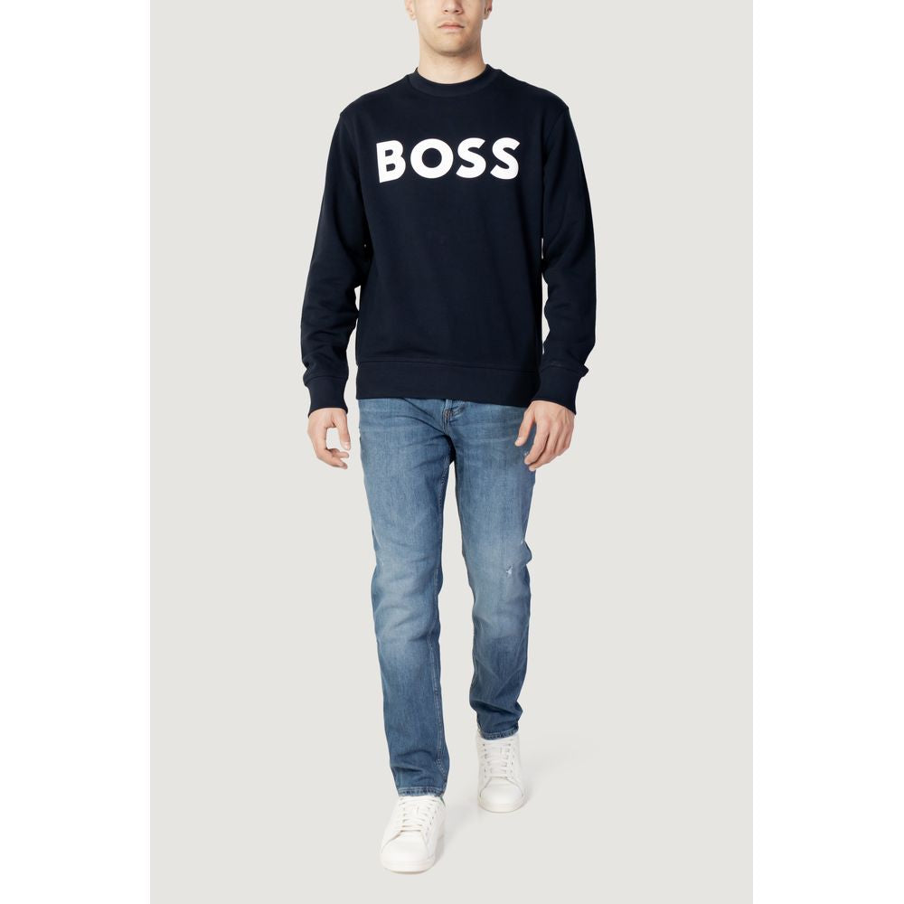 Hugo Boss Blue Cotton Sweatshirt
