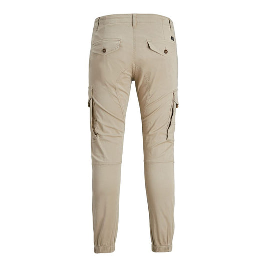 Jack Jones Beige Cotton Cargo Pants