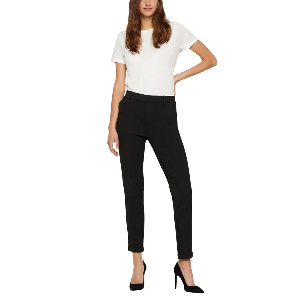 Vero Moda Black Polyester Casual Pants
