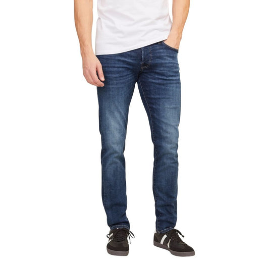 Jack Jones Blue Cotton Relaxed Fit Jeans