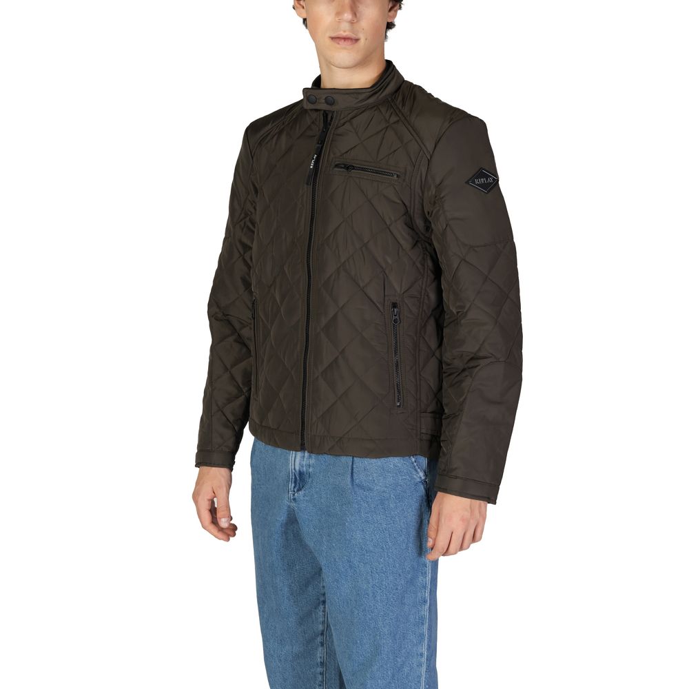 Replay Green Polyamide Biker Jacket