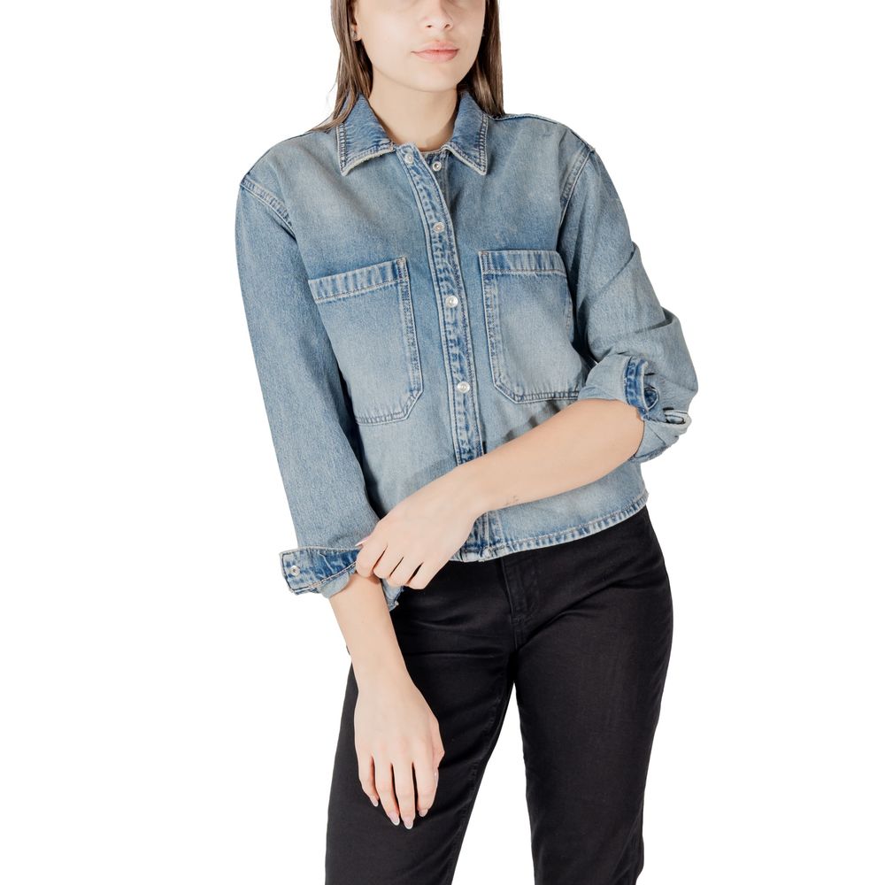 Only Light Blue Cotton Blouse