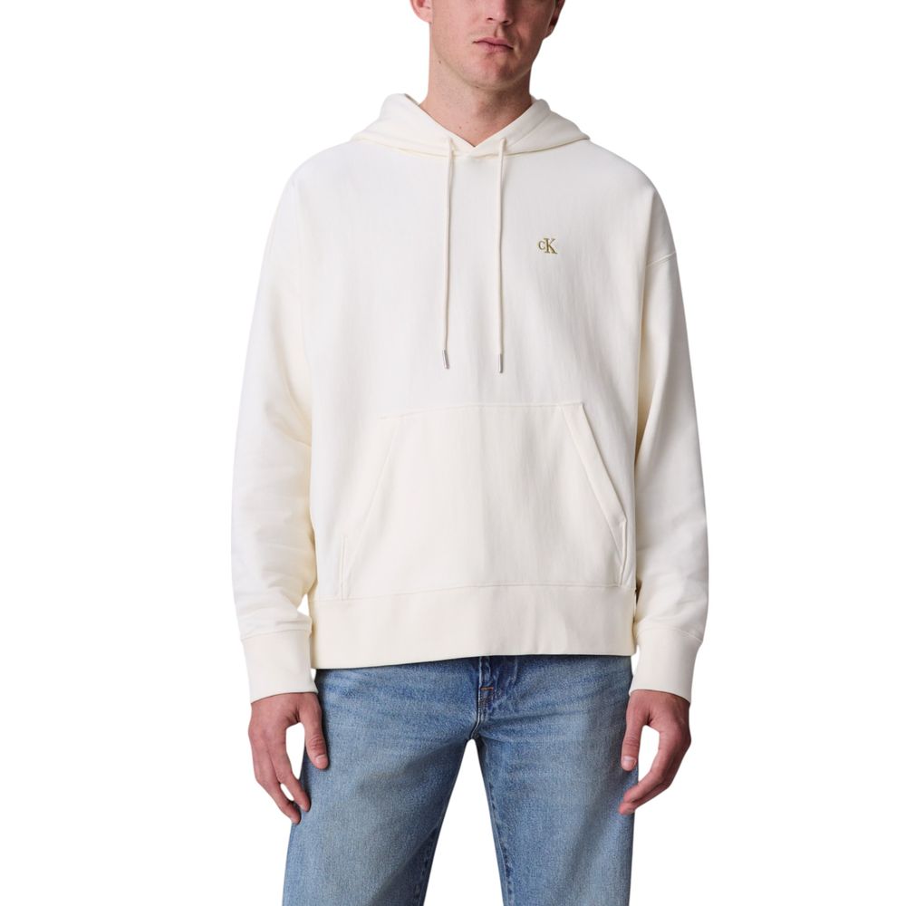 Calvin Klein Jeans White Cotton Hoodie