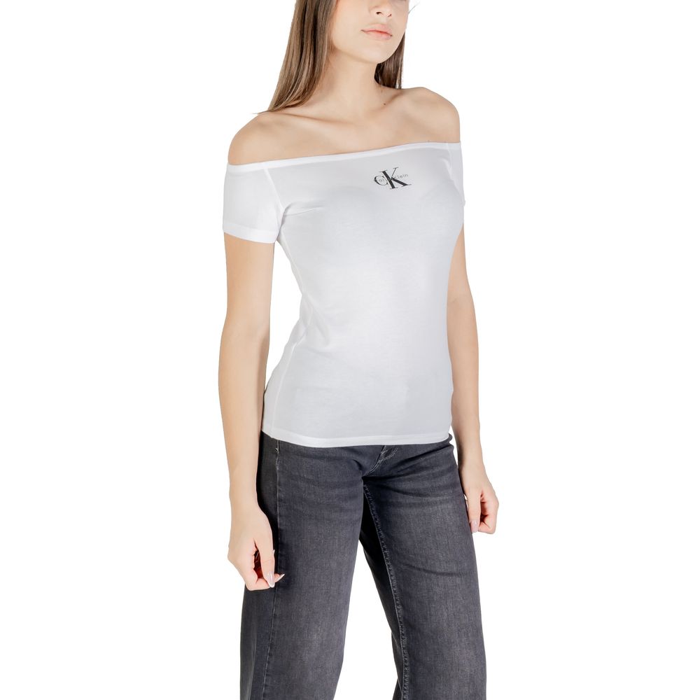 Calvin Klein Jeans White Cotton T-Shirt