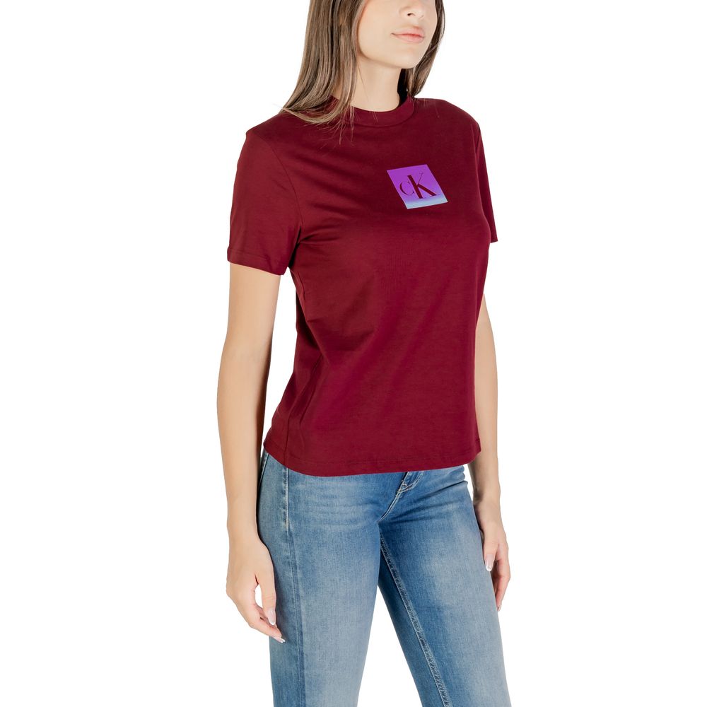Calvin Klein Jeans Bordeaux Cotton T-Shirt