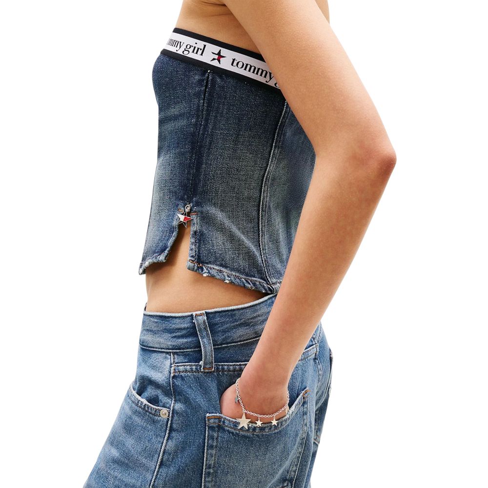 Tommy Hilfiger Jeans Blue Recycled Cotton Top