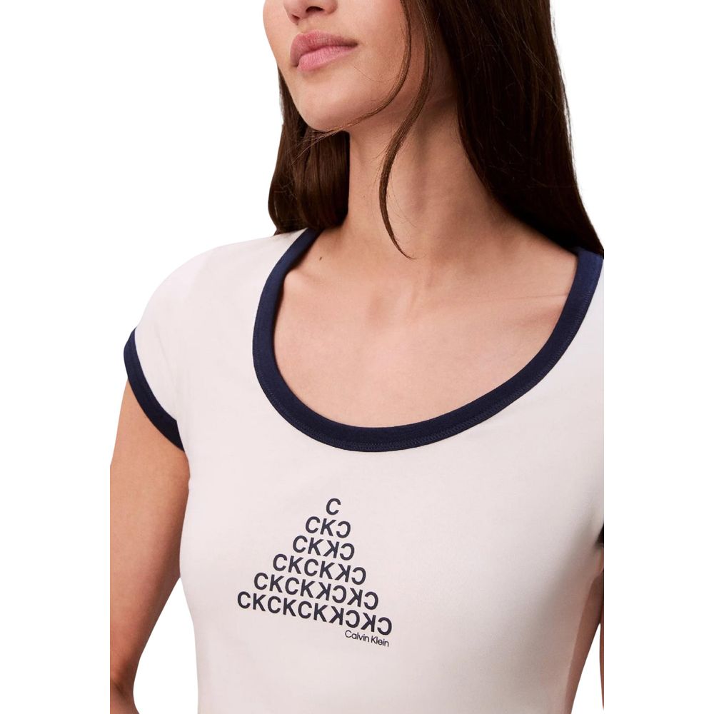 Calvin Klein Jeans White Cotton Tank Tops