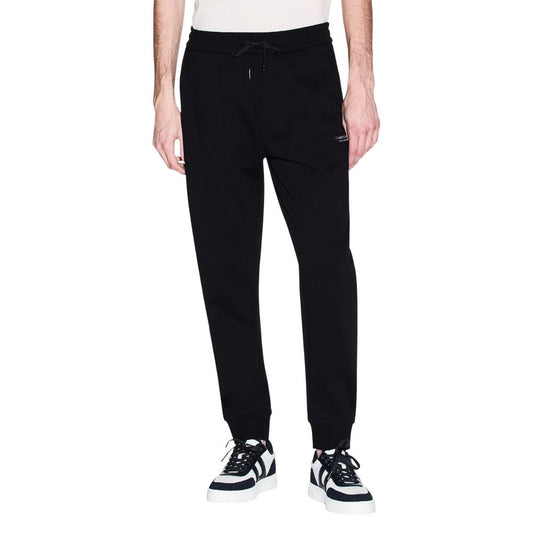 Armani Exchange Black Cotton Joggers (Workout Pants)