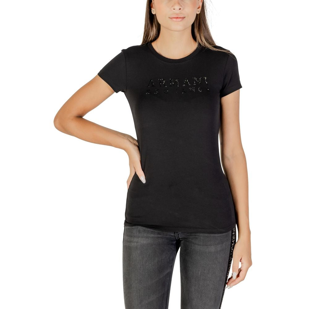 Armani Exchange Black Cotton T-Shirt