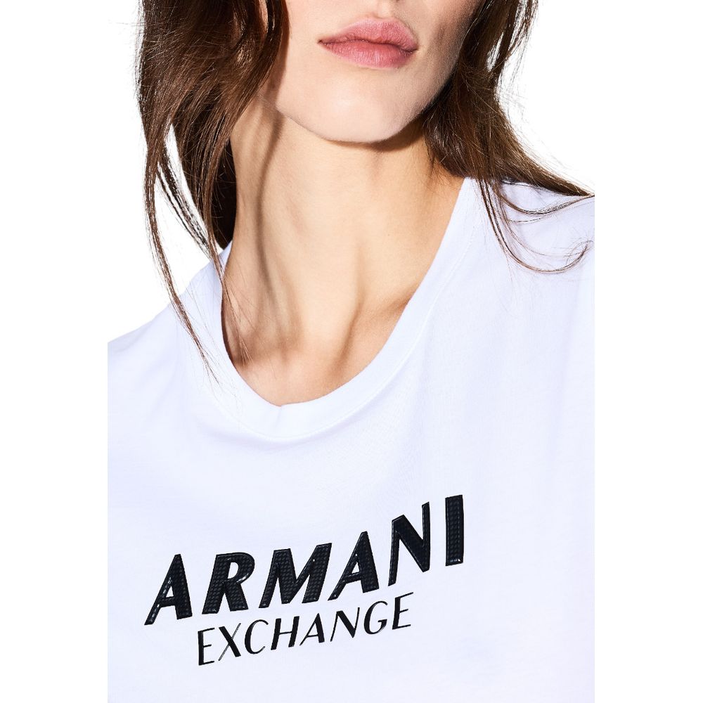 Armani Exchange White Cotton T-Shirt