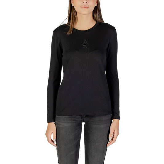 Armani Exchange Black Cotton Long Sleeve T-Shirt