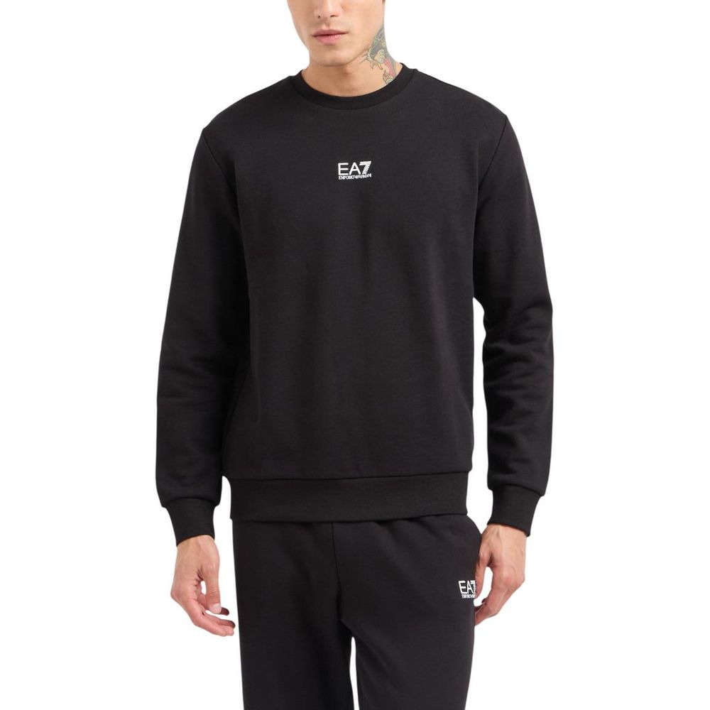 EA7 Emporio Armani Black Cotton Sweatshirt