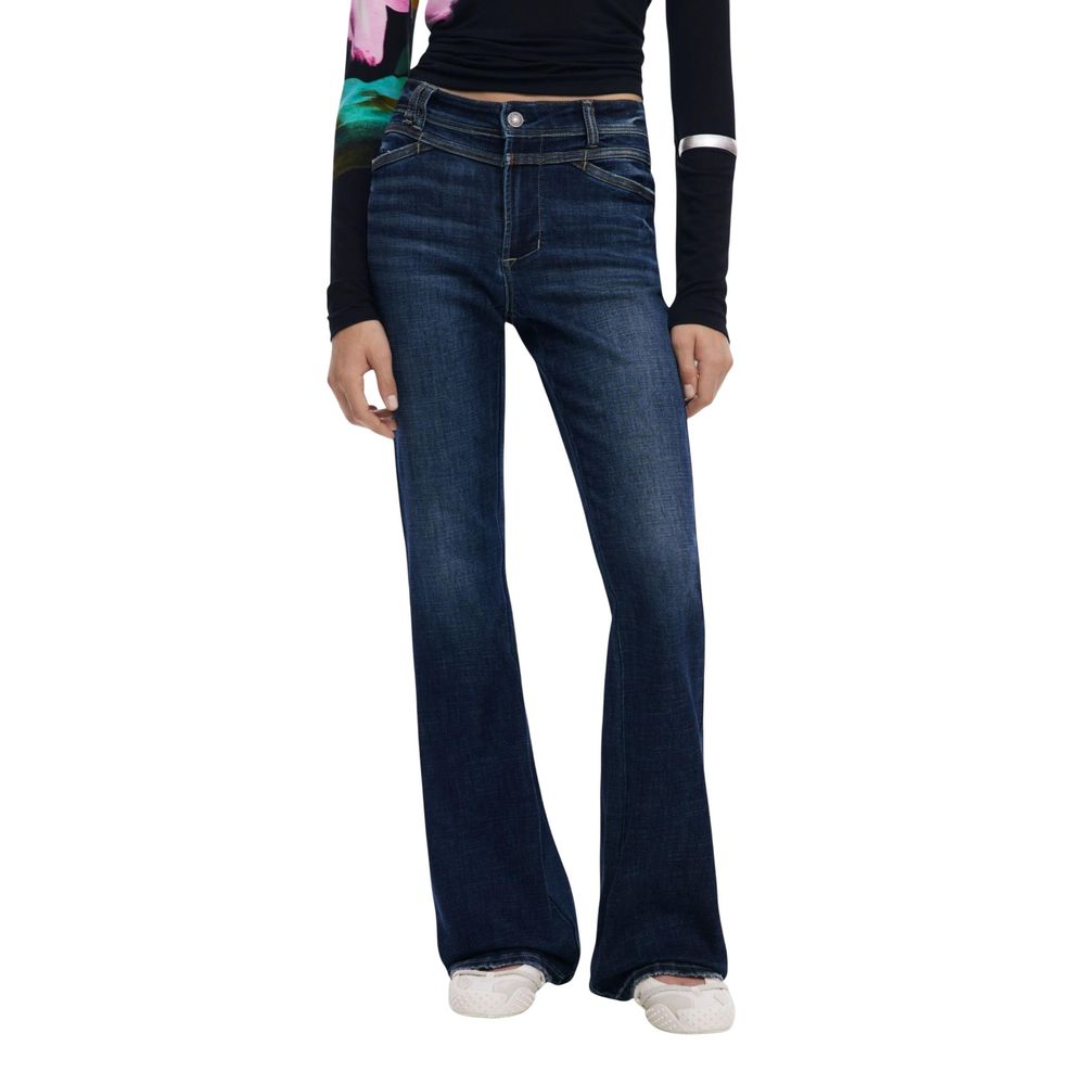 Desigual Blue Cotton Bootcut Jeans