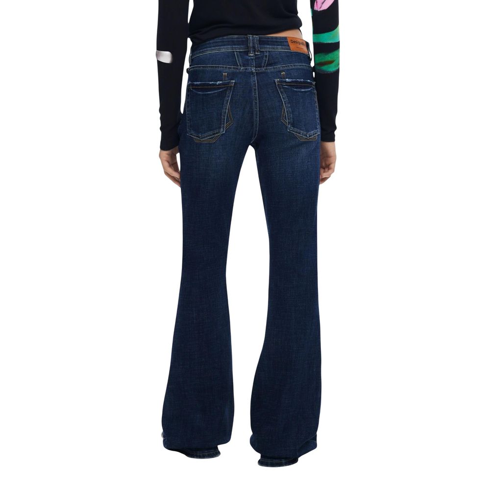 Desigual Blue Cotton Bootcut Jeans