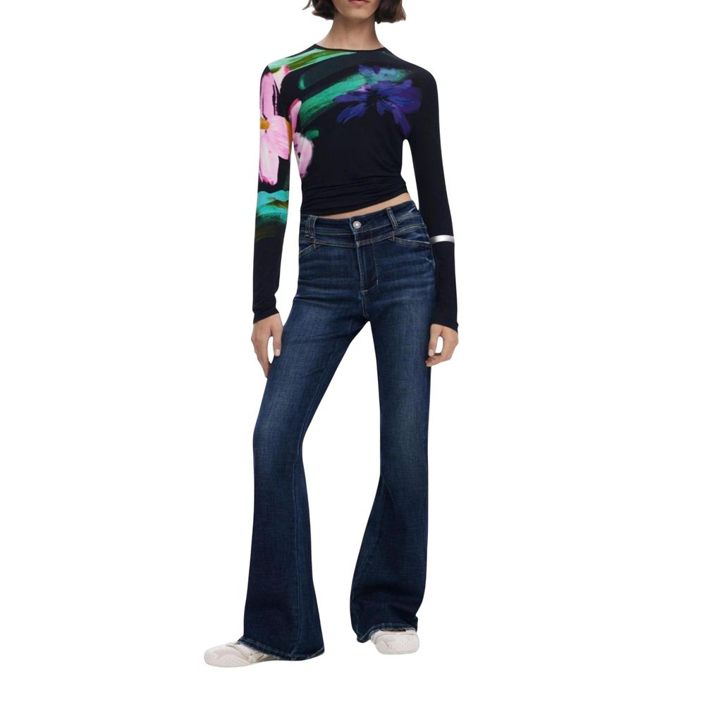 Desigual Blue Cotton Bootcut Jeans