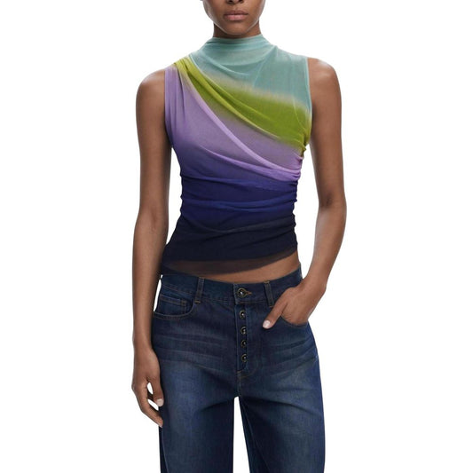 Desigual Purple Polyester Sleeveles T-Shirt