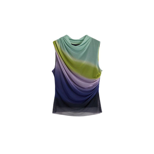 Desigual Purple Polyester Sleeveles T-Shirt