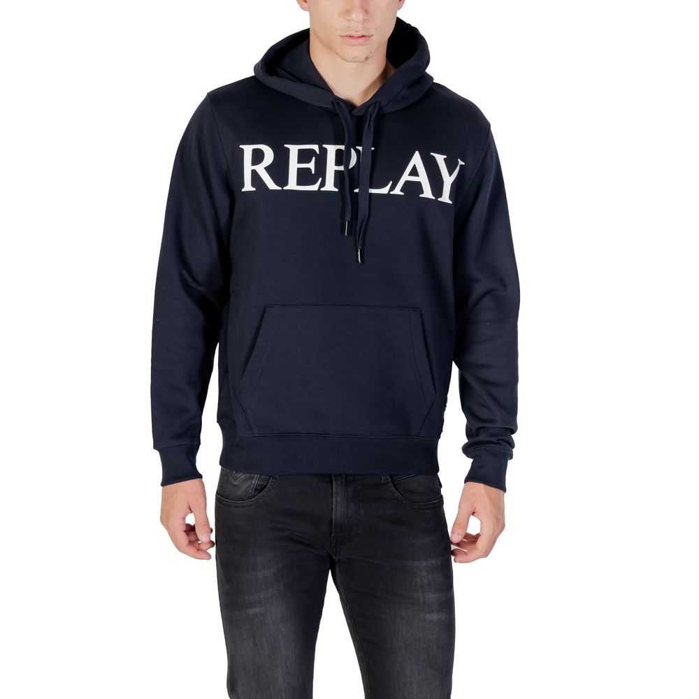 Replay Blue Cotton Hoodie